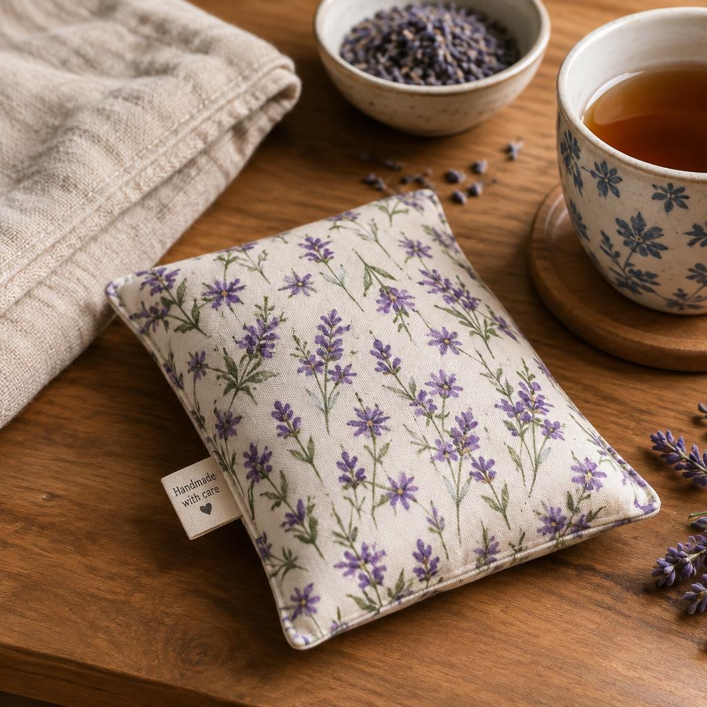 Saquito térmico con funda de lavanda